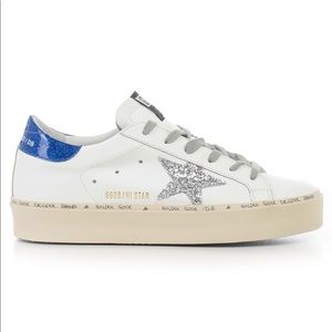 GOLDEN GOOSE Blue & Silver Sparkle Histar Sneakers